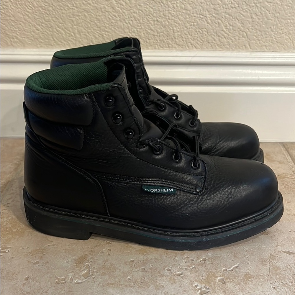 Florsheim Black and Green Durable Work Boots